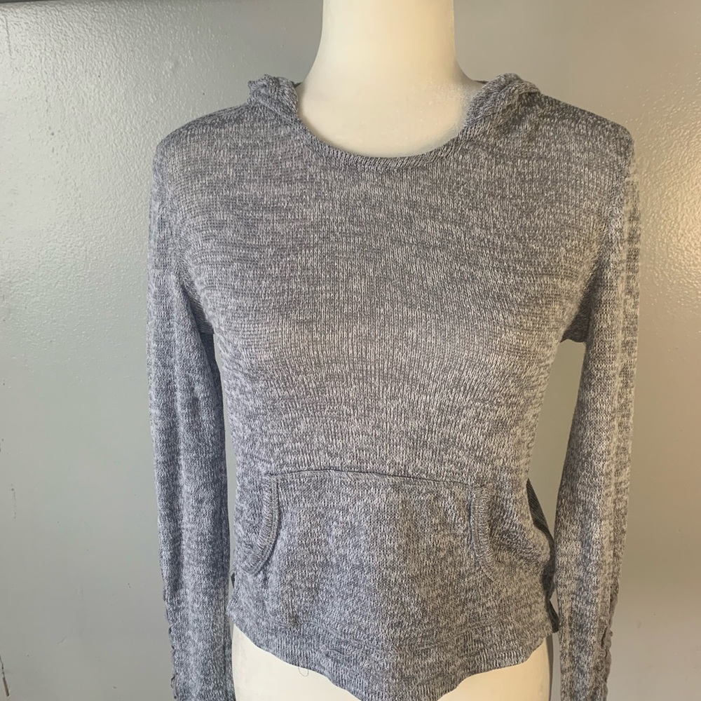 Aeropostale Gray Knit Hoodie Size Small